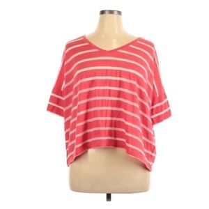 Mudd | Oversized Stripped Orange White Top Oversized Soft Comfortable